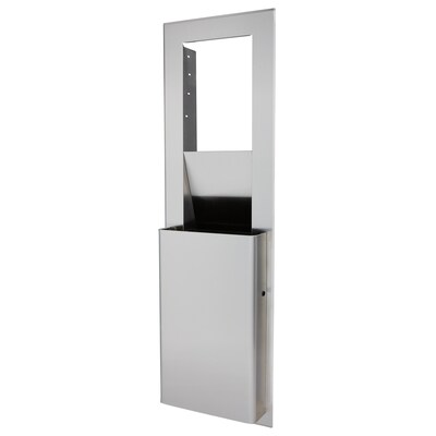 Georgia-Pacific® Stainless Steel Recessed Trash Receptacle/Dispenser, 17"W x 8"D x 56"H