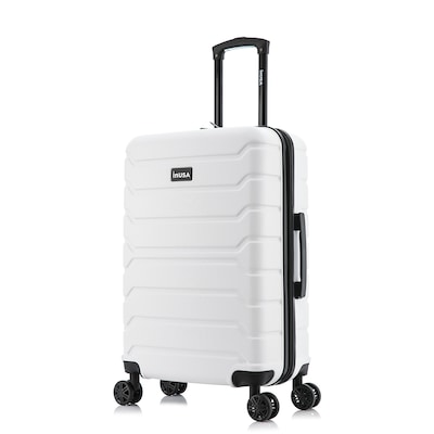 InUSA Trend Plastic 4-Wheel Spinner Luggage, White (IUTRE00M-WHI)