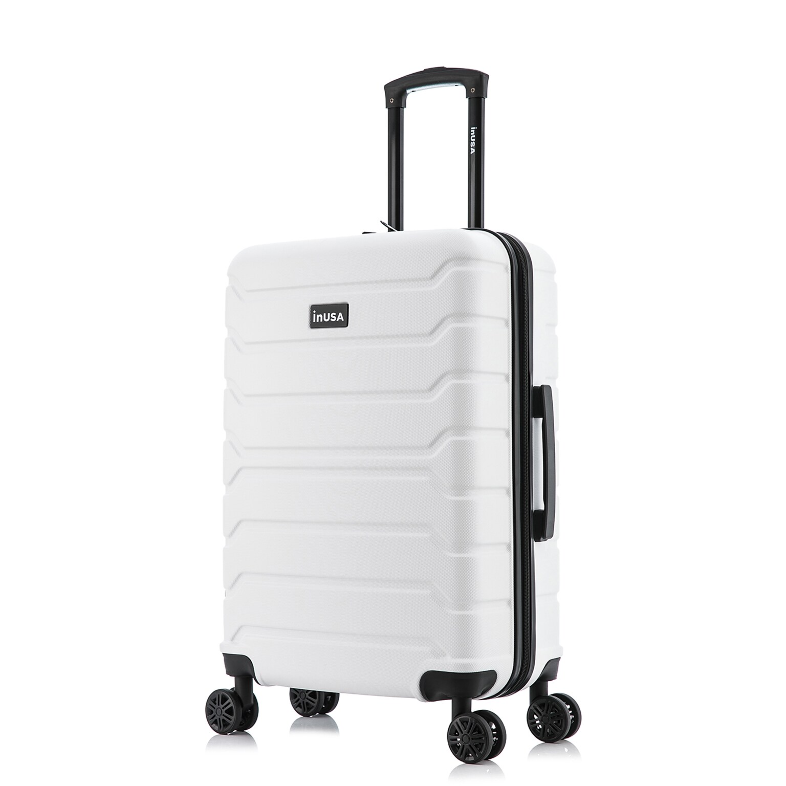 InUSA Trend 24 Hardside Suitcase, 4-Wheeled Spinner, TSA Checkpoint Friendly, White (IUTRE00M-WHI)