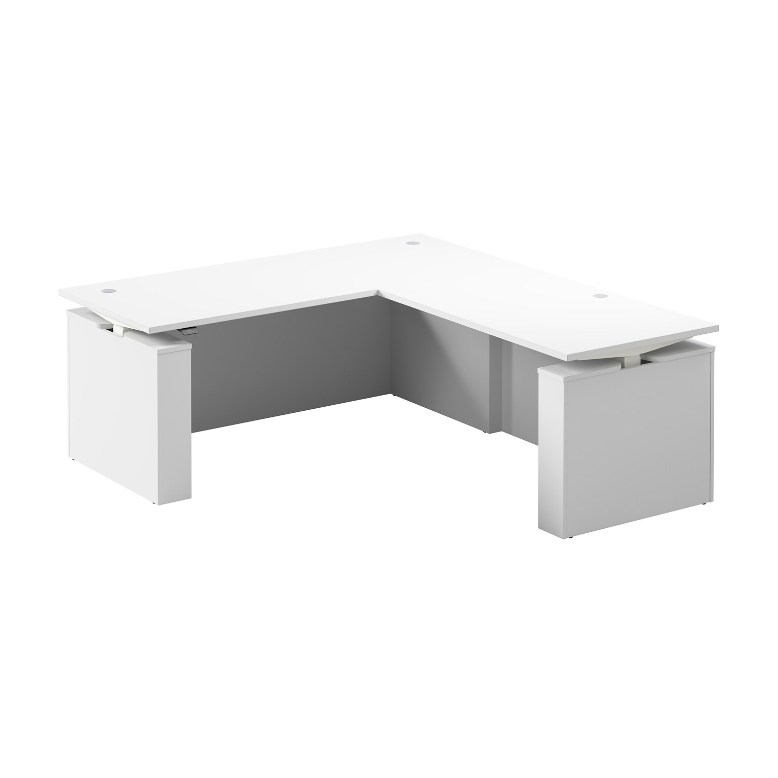 Bush Business Furniture Stratus 72W Electric L-Shaped Adjustable Standing Desk, White (SUT014WH)
