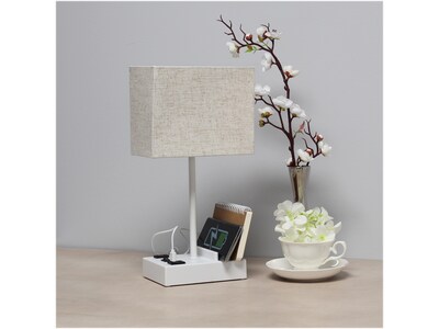 Simple Designs LED Multiuse Table Lamp, White/Beige (LT1110-BGW)