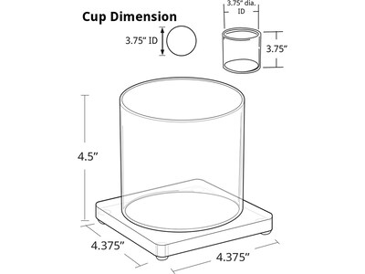 Azar Deluxe 4.38"W Single-Cup Holder, Clear, Each (225578)