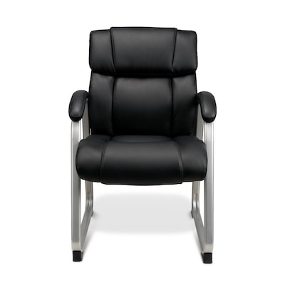 Quill Brand® Sonada Bonded Leather Back Leather Guest Chair, Black (28364-CC)