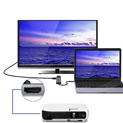 SaharaCase Aluminum 5-in-1 USB-C Hub Adapter for PC & Mac Laptops (LT00073)