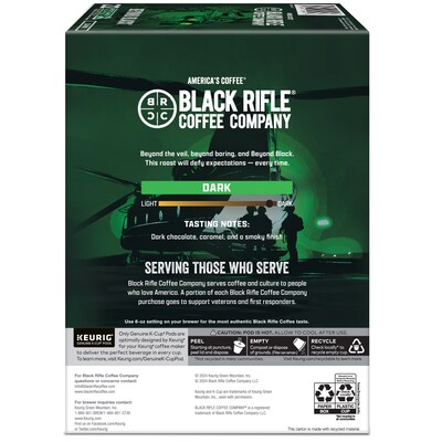 Black Rifle Coffee Company Beyond Black Coffee Keurig® K-Cup® Pods, Dark Roast, 88/Carton (5000384045CT)