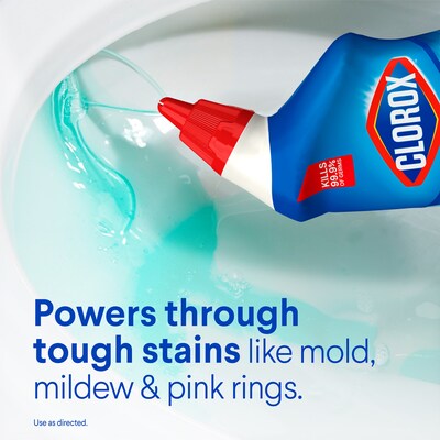 Clorox Disinfecting Toilet Bowl Cleaner with Bleach, Rain Clean Scent, 24 Oz., 2/Pack (00273)