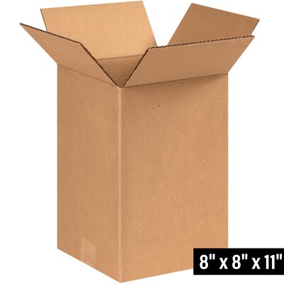 8 x 8 x 11 Shipping Boxes, 32 ECT, 25/Bundle (8811)