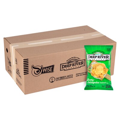 Deep River Snacks Gluten Free Zesty Jalapeno Kettle Cooked Potato Chips, 2.0 oz., 24/Box (220-02563)