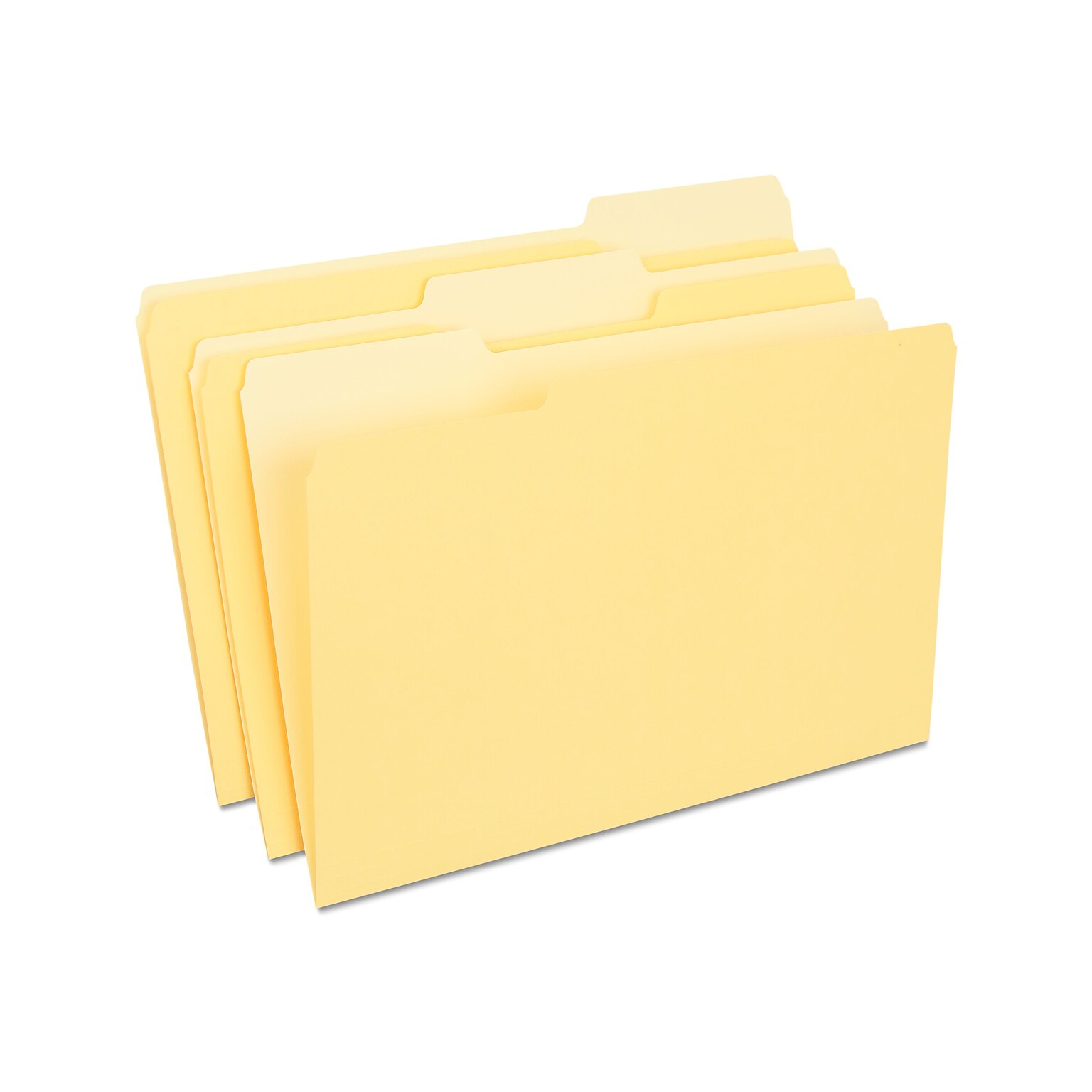 Staples File Folder, 1/3-Cut Tab, Legal Size, Yellow, 100/Box (ST224576-CC)