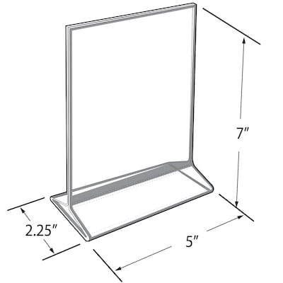 Azar Card Holder, Desktop/Countertop, Top/Side Loading Acrylic, 10/Pack (152799-BLK-10PK)