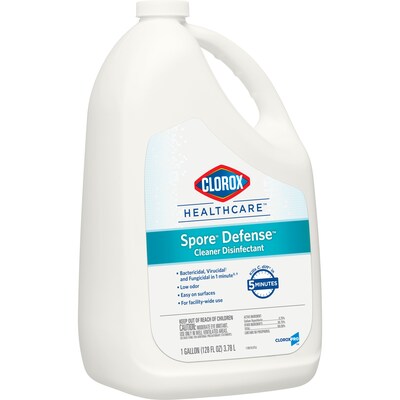 Clorox Healthcare Spore Defense Cleaner Disinfectant, Open System Refill Bottle, 128 Fl Oz, 4/Pack (32409)