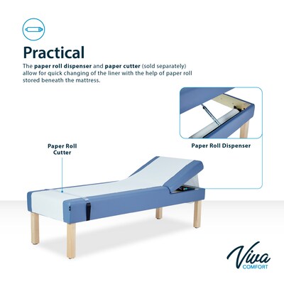 Viva Comfort Lucas Therapy Treatment Recovery Couch with Adjustable Backrest, Blue (ADI996-11-BLU-MK)