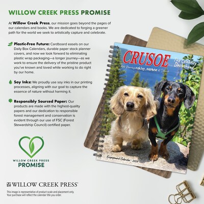2026 Willow Creek Crusoe the Celebrity Dachshund 6.5" x 8.5" Daily & Monthly Personal Organizer (54611)