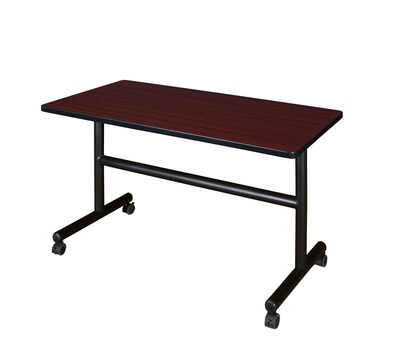 Regency Kobe 48 x 30 Flip Top Mobile Training Table- Mahogany