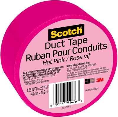 Scotch Duct Tape, 1.88 x 20 yds., Pink (920-PNK-C)