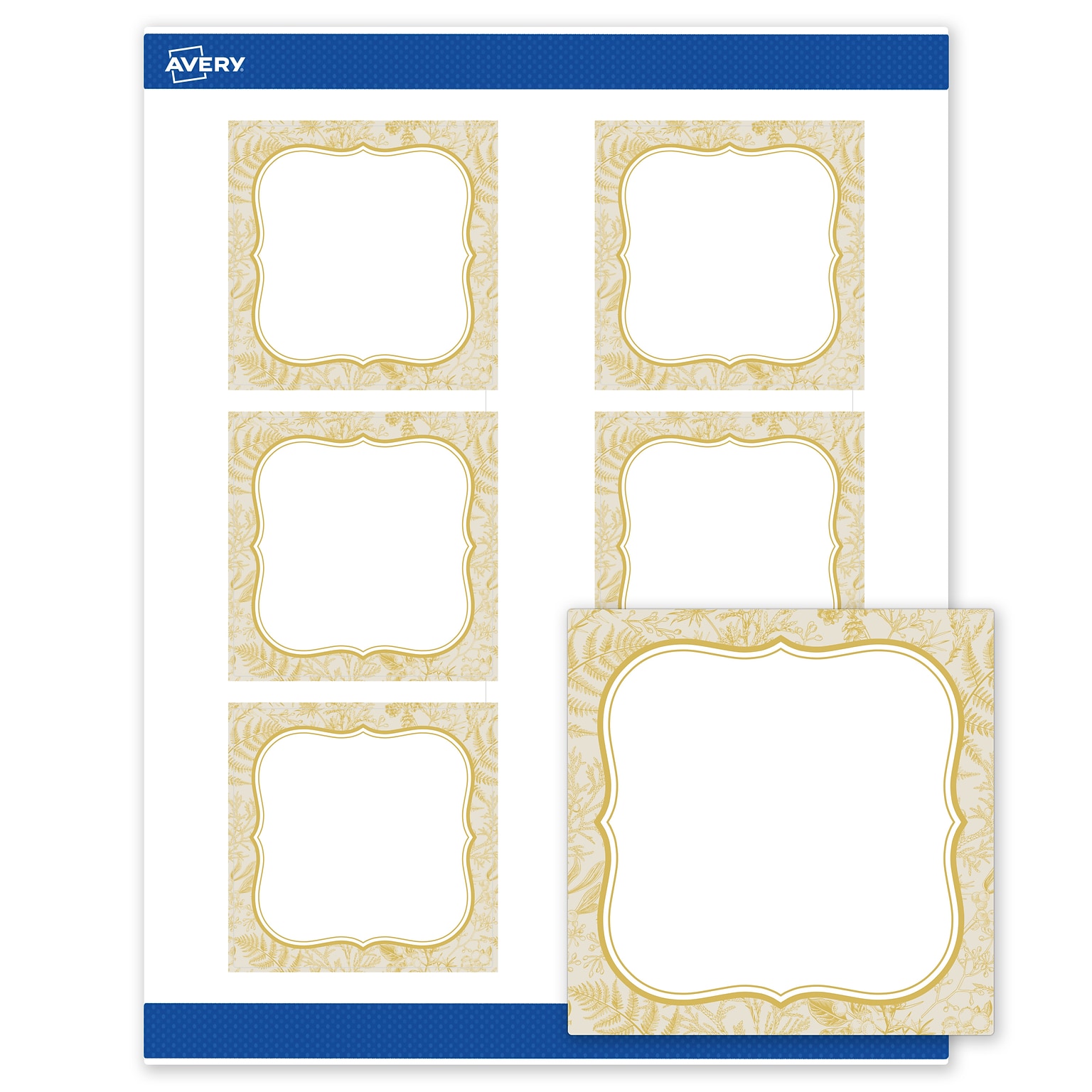 Avery Square Laser/Inkjet Multipurpose Labels, 3 x 3, White, 60/Pack (19479371075)
