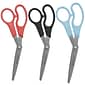 Westcott All Purpose 8" Stainless Steel Standard Scissors, Pointed Tip, Assorted Colors, 3/Pack (13023/13403)