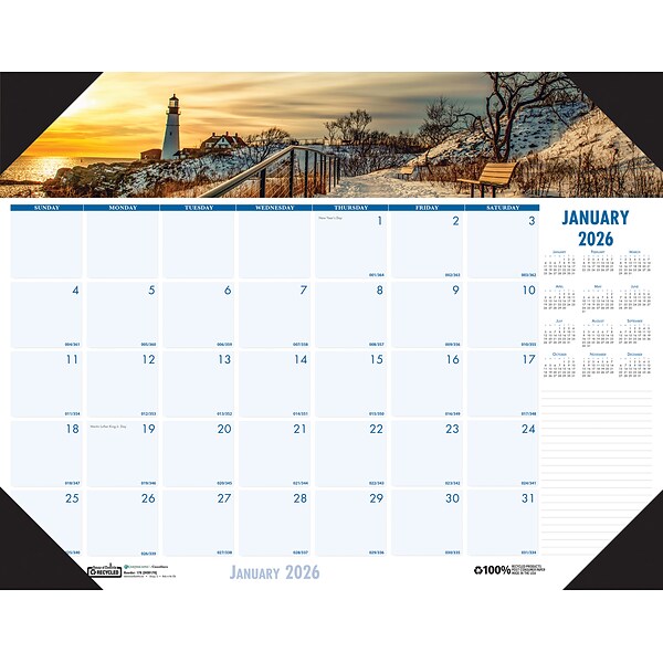 2026 Mini Desktop Flip Calendar With Notepad Compact Vertical Design Sturdy Base Easy Month Navigation Long Term Planning From July 2025 To December