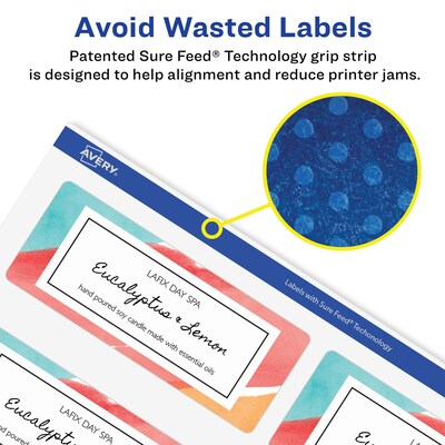 Avery Laser/Inkjet Rectangle Glossy Labels, 2" x 3.5", Clear, 80 Labels/Pack (94238)
