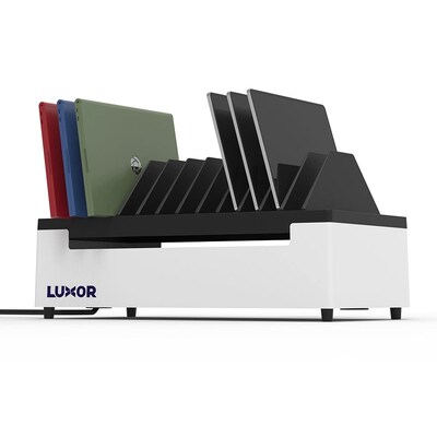 Luxor 12-Port USB-C Charging Station, White Powder Coated Steel (LOTT12USBC)