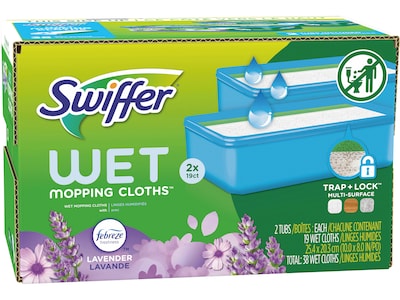 Swiffer Sweeper TRAP + LOCK Wet  Mop Cloth, Lavender, 38/Pack (00743)