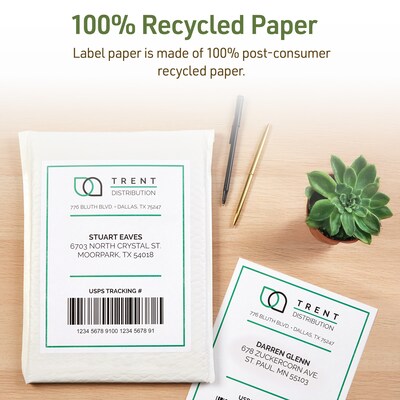 Avery EcoFriendly Shipping Labels, Matte White, 5-1/2" x 8-1/2", Laser/Inkjet, 2 Labels/Sheet, 20 Labels Total (48808)