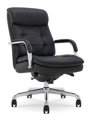 La-Z-Boy Sonata Ergonomic Bonded Leather Swivel Executive Chair, Black and Chrome (CCHR10014D)