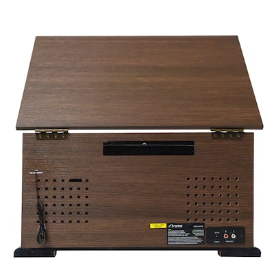 Victor State 7-in-1 Turntable Music Center w/ 3-Speed Record Player, CD/MP3/Cassette, FM, Dual Bluetooth In/Out, Espresso