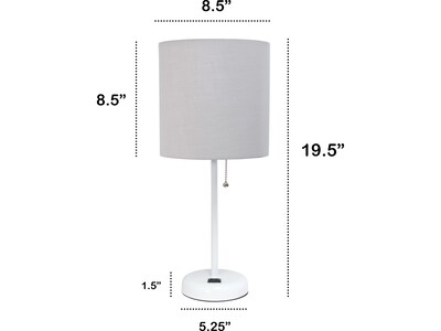 Creekwood Home Oslo Incandescent Table Lamp, White/Gray (CWT-2008-GO)