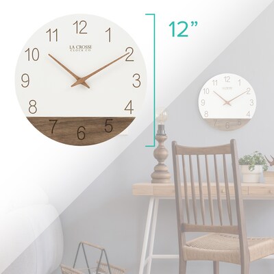 La Crosse Clock 12" Sierra Wood Quartz Analog Wall Clock (404-3630B)