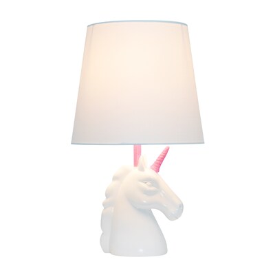 Creekwood Home Whimsilux 15.5 LED Table Lamp, White/ Pink Glitter (CWT-2023-PN-LB)