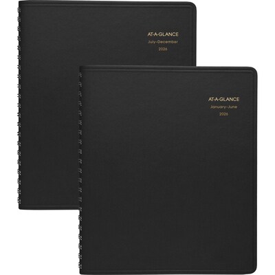 2026 AT-A-GLANCE 8.5" x 11" Calendar Year Daily Appointment Book, Faux Leather Cover, Black, 2/Set (70-212-05-26)