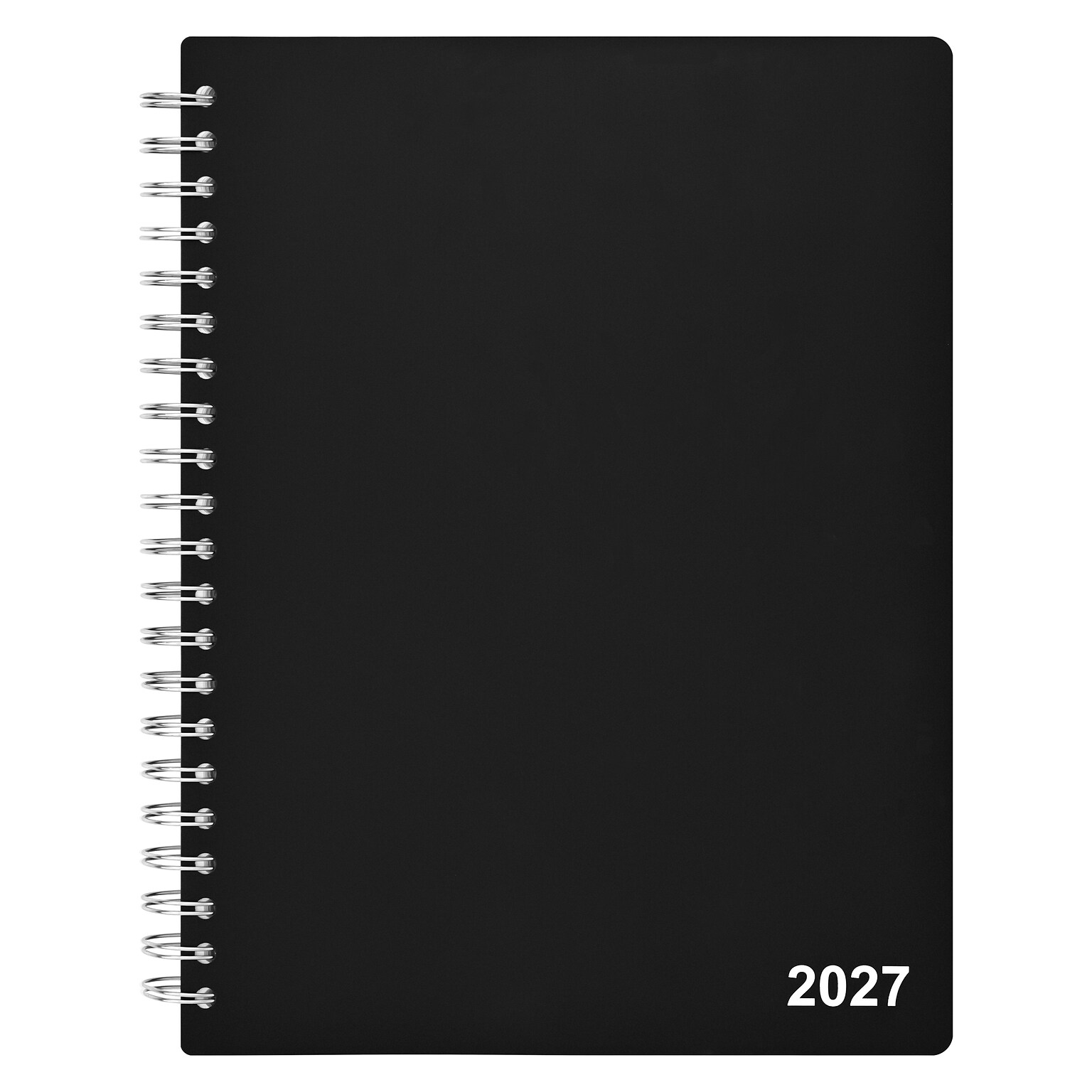 2027 Staples 8 x 11 Daily Appointment Book, Plastic Cover, Black (ST21487-27)