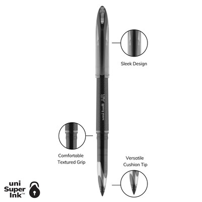 uni AIR Porous Point Pens, Medium Point, 0.7mm, Bold Point, Black Ink, 3/Pack (1926808)