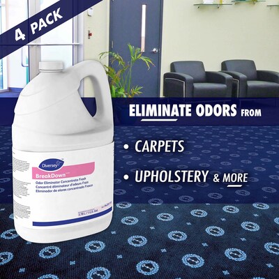 Diversey BreakDown Odor Eliminator Concentrate, Fresh, 1 Gallon, 4/Carton (94291110)