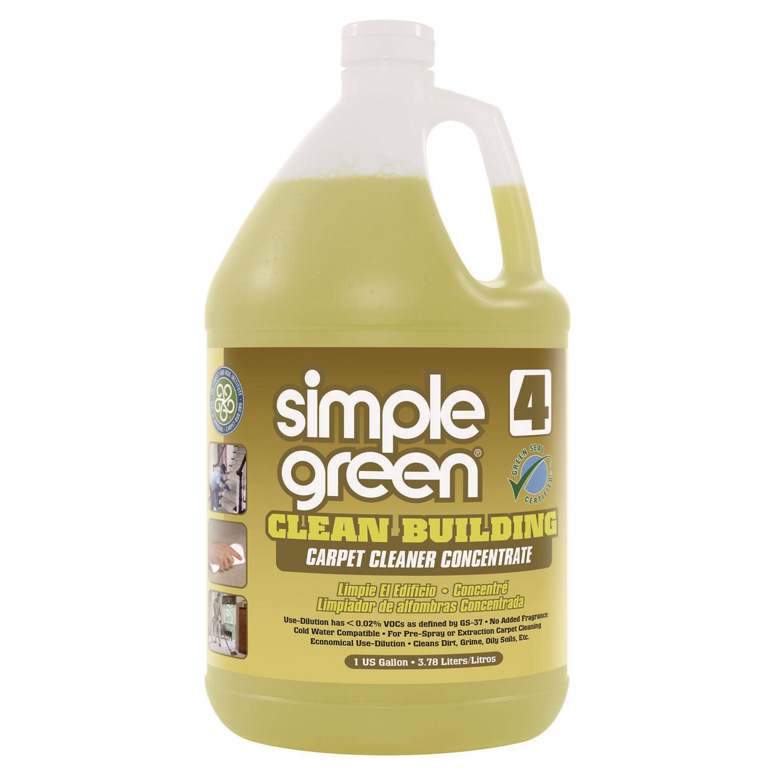 Simple Green Clean Building Carpet Cleaner Concentrate, Unscented, 1 gal Bottle (SMP11201)