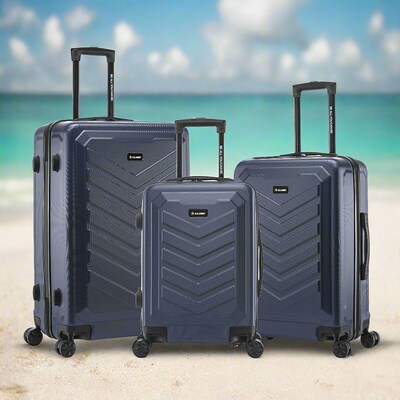 US Army FOX 3-Piece Hardside Spinner Carry-On Luggage Set, TSA Checkpoint Friendly, Navy Blue (USLFOXSML-BLU)