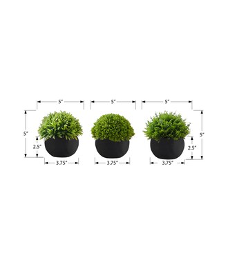Monarch Specialties Inc. 5" Artificial Plant in Pot, 3/Set (I 9552)