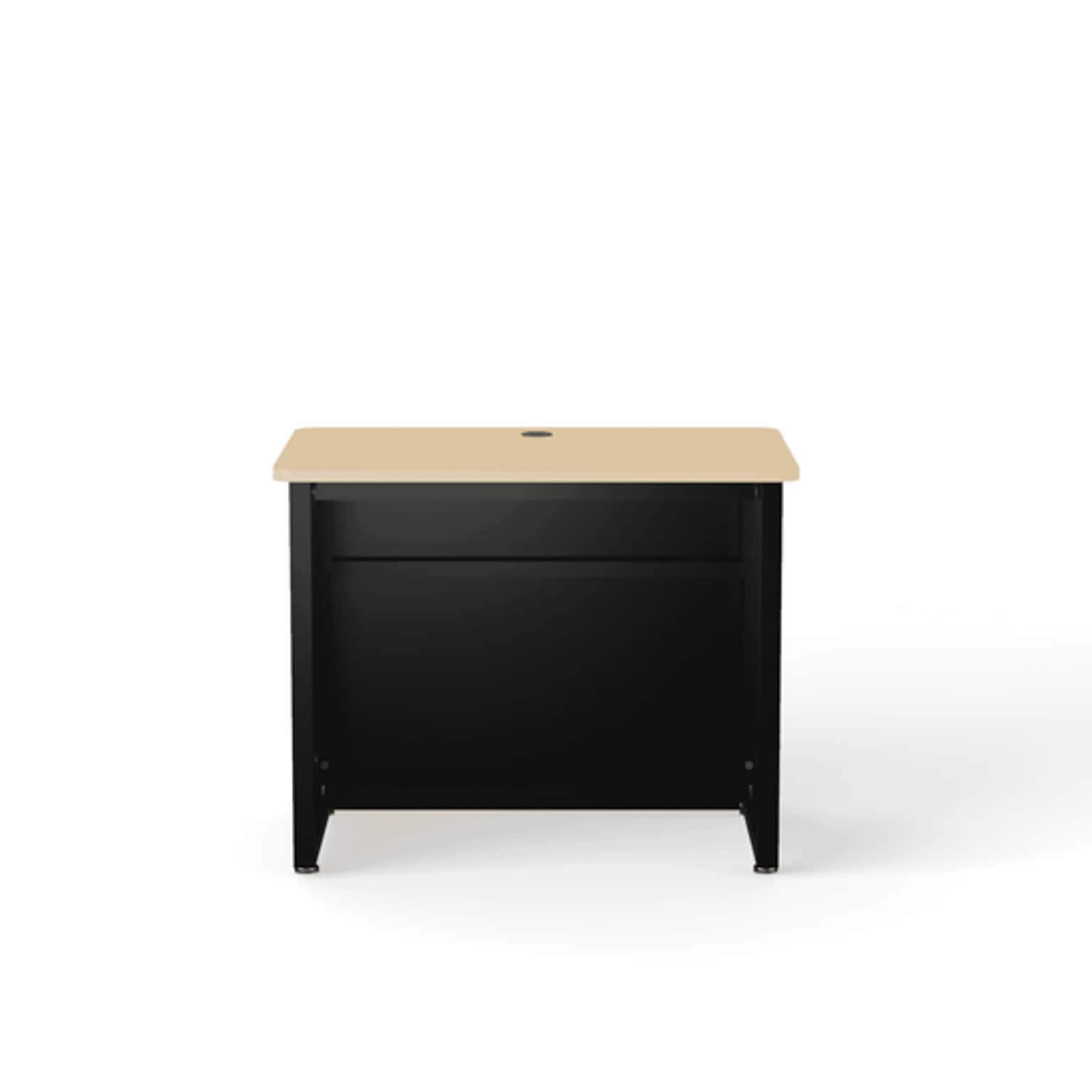 VersaDesk 36W Enclosed Versa Classroom Desk, Maple/Black (CD3624-BM)
