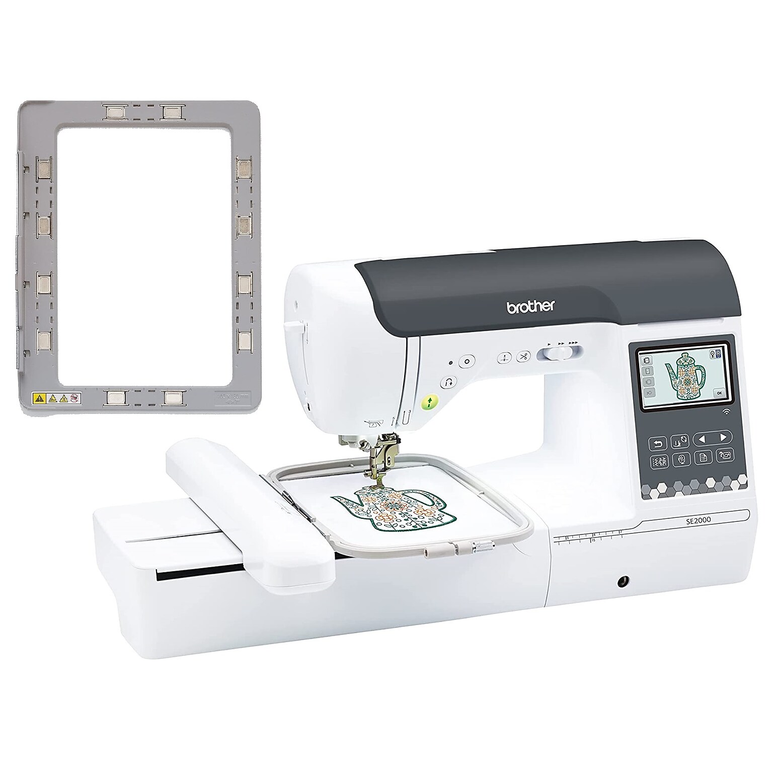 Brother Computerized Sewing and Embroidery Machine with 4 x 7 Magnetic Embroidery Hoop Frame (SE2000)