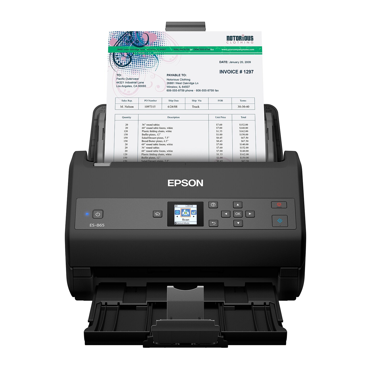 Epson ES-865 High-Speed Duplex Desktop Document Scanner (B11B250202)