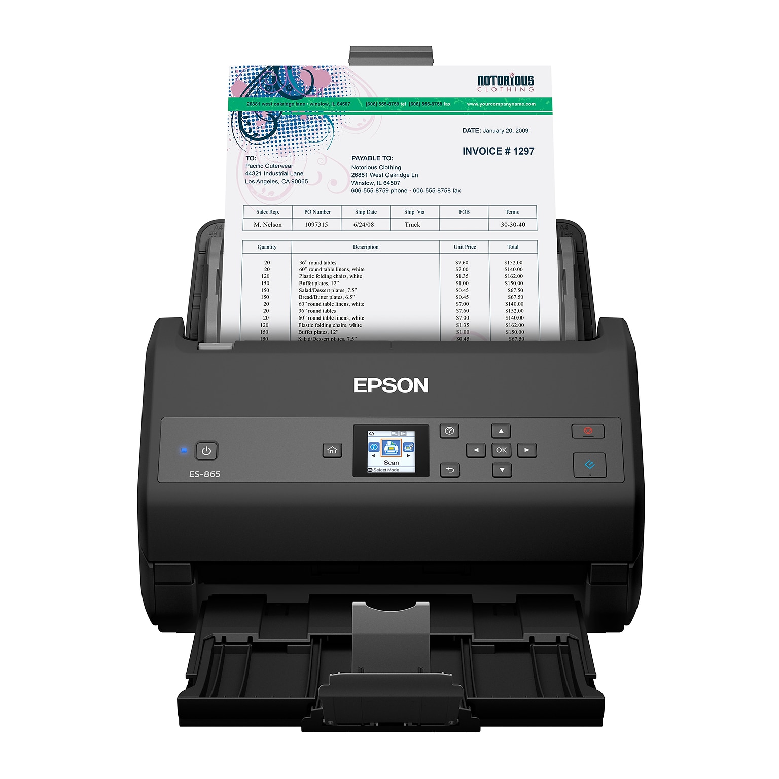 Epson ES-865 High-Speed Duplex Desktop Document Scanner (B11B250202)