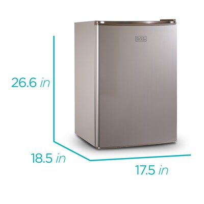 Black & Decker Adjustable Shelves Refrigerators w/Freezer, 2.5 Cu. Ft., Silver (BCRK25V)