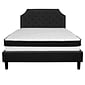 Flash Furniture Brighton Tufted Upholstered Platform Bed in Black Fabric with Memory Foam Mattress, Queen (SLBMF7)