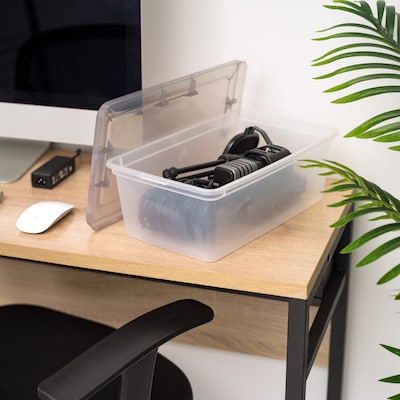 Iris 6.7 Quart Snap Top Plastic Snap Closure Storage Bin, Clear, 10/Pack (500155)