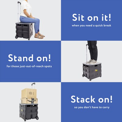 Dbest Original Quik Cart Collapsible Rolling Crate, Grey (01-760MB)