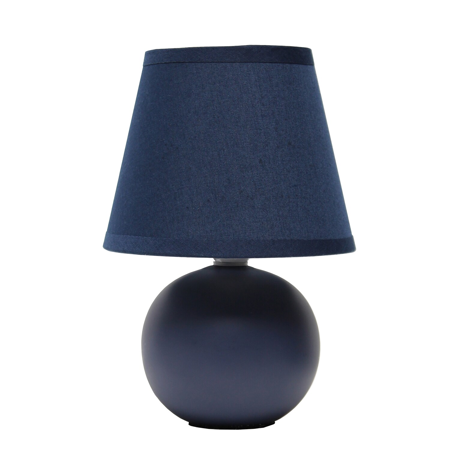 Creekwood Home Nauru 8.66 Traditional Petite Ceramic Orb Base Bedside Table Desk Lamp, Blue (CWT-2004-BL)