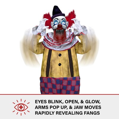 Haunted Hill Farm Motion-Activated Startling Arms Clown by Tekky (HHSTLCLOWN2FLSA)