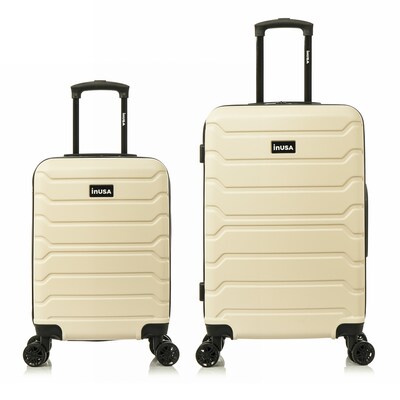 InUSA Trend 2-Piece Hardside Spinner Luggage Set, TSA Checkpoint Friendly, Sand (IUTRE0SM-SAN)