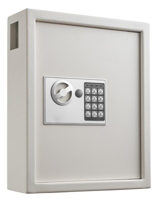 AdirOffice 40 Key Electronic Keypad Cabinet, Stainless Steel (680-40-WHI)